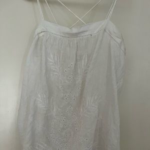GAP White Linen Eyelet Camisole